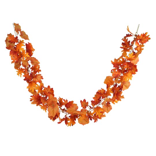 6ft. Orange Oak, Maple & Grape Leaves Chain Garland by Ashland®